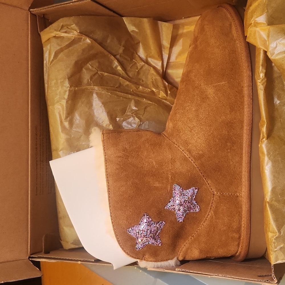 UGG Mini micro Chestnut Boots with Glitter Stars 5 Koolaburra Koola Star UGG